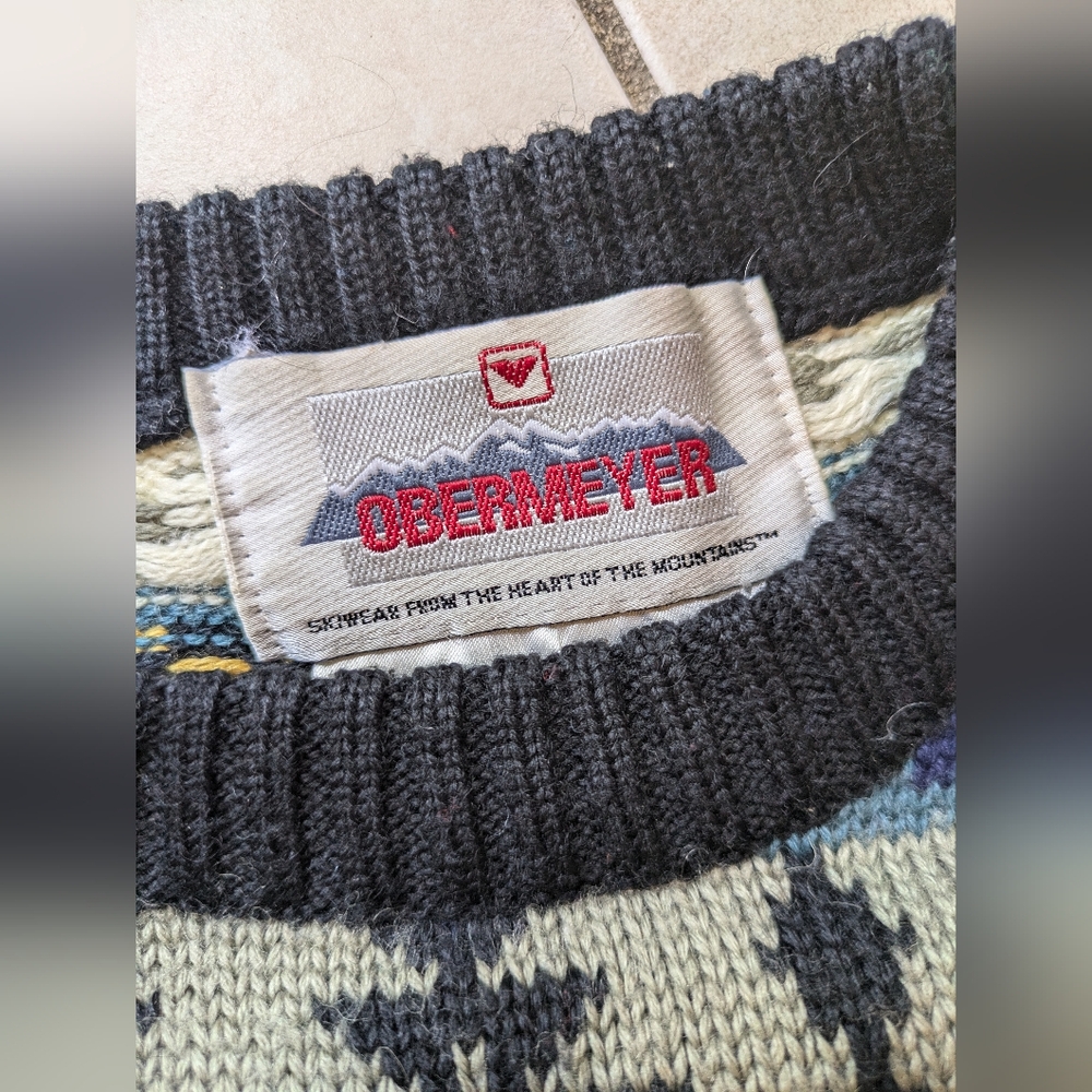 Vintage Obermeyer Ski Denali Style Wool Blend Sweater - Picture 9 of 9